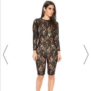 Naked wardrobe lace body suit